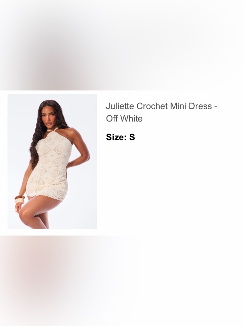 Strapless Crochet Mini Dress in Off White
